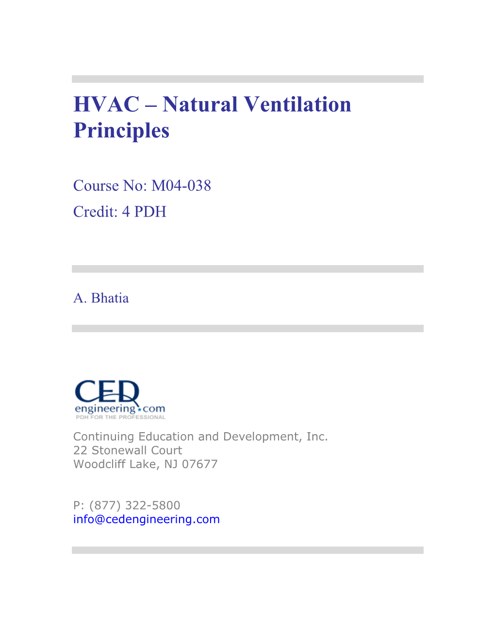 Natural Ventilation and Air Movement