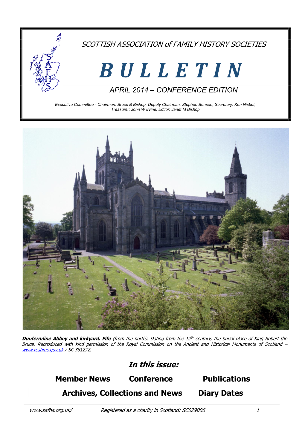 SAFHS Bulletin: April 2014