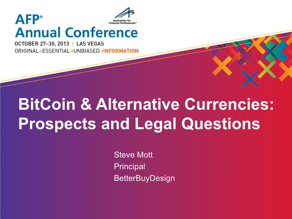 Bitcoin & Alternative Currencies