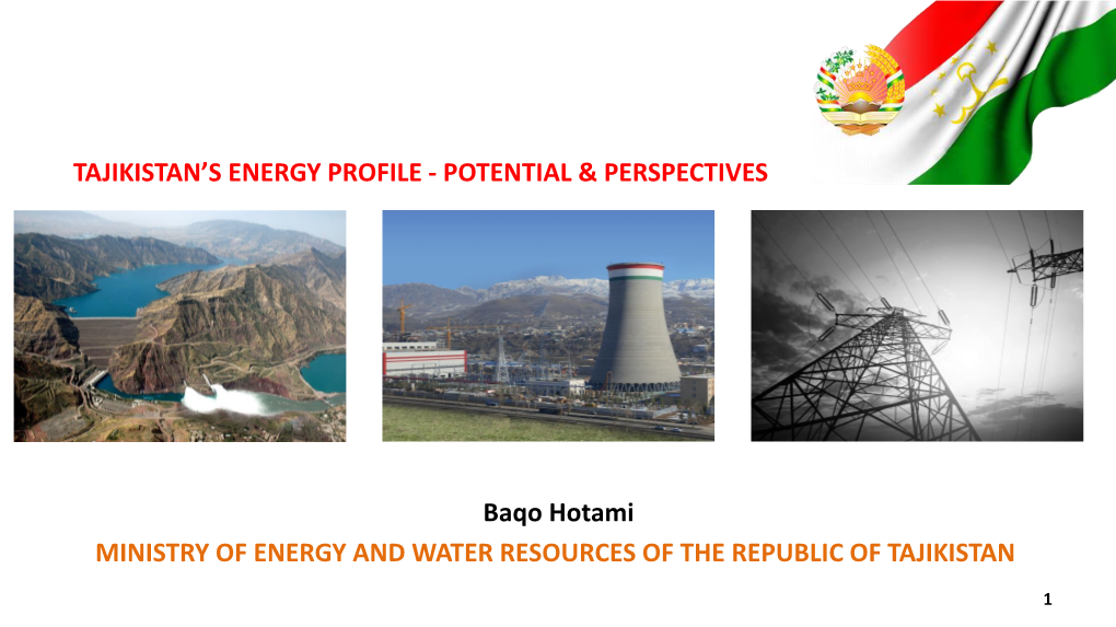 4 Tajikistan – Ministry of Energy and Water Resources – Baqo