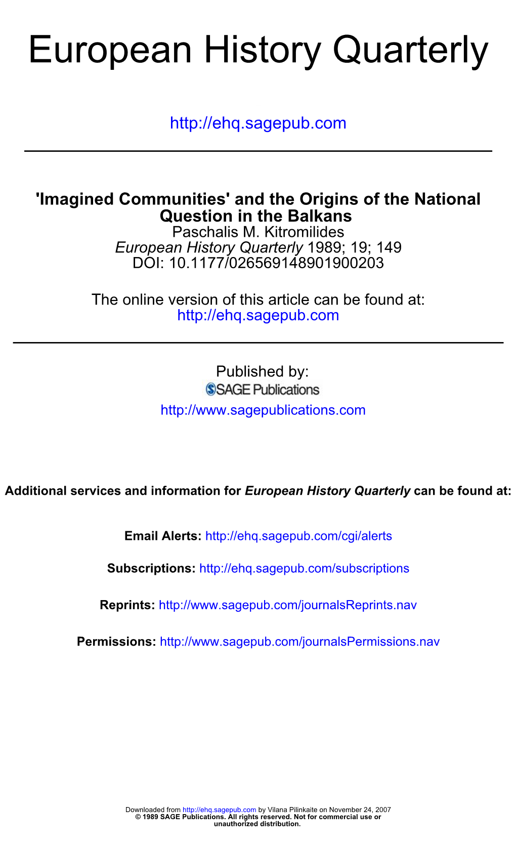 European History Quarterly