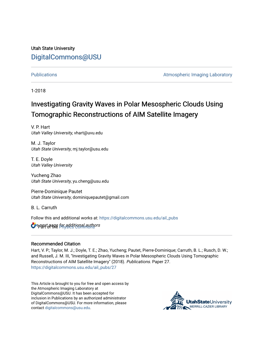 Investigating Gravity Waves in Polar Mesospheric Clouds Using Tomographic Reconstructions of AIM Satellite Imagery