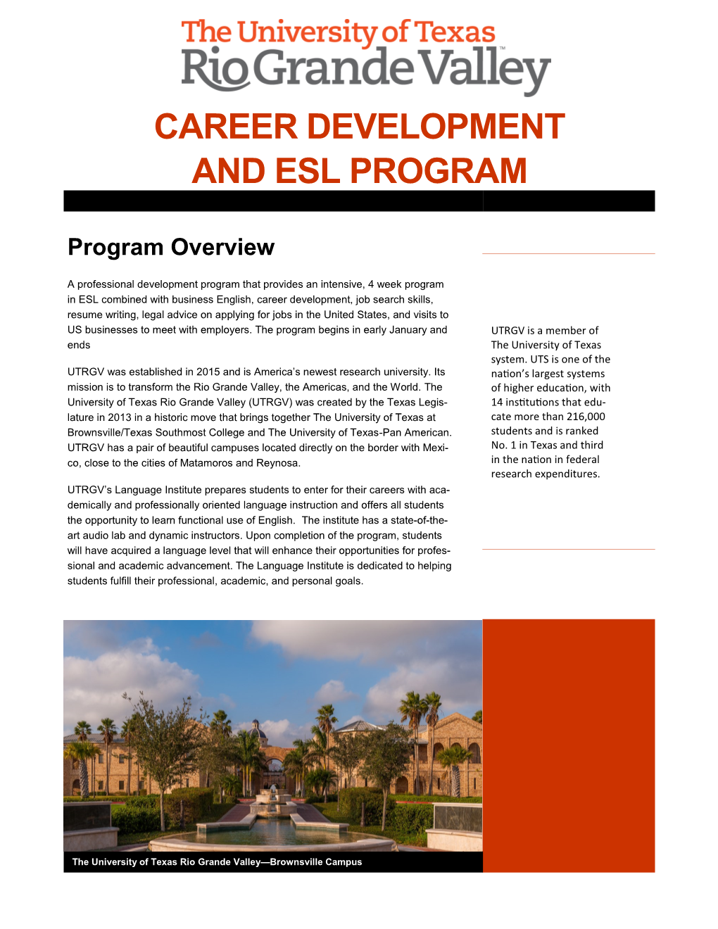 Career Development and Esl Program