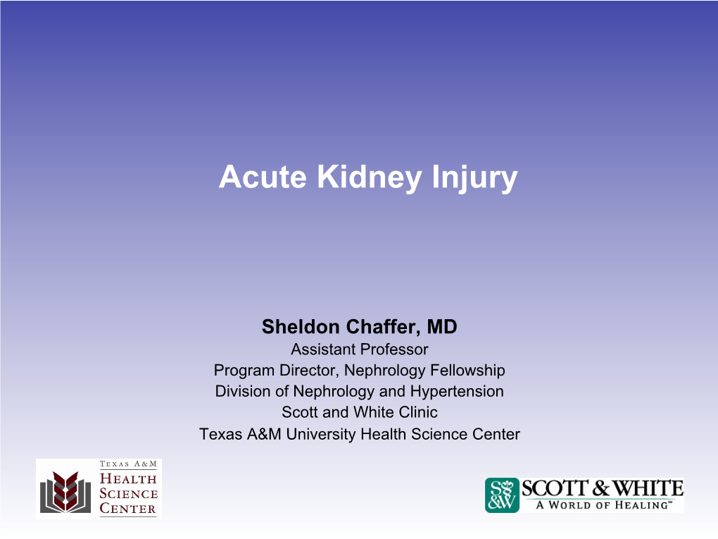 Acute Kidney Injury