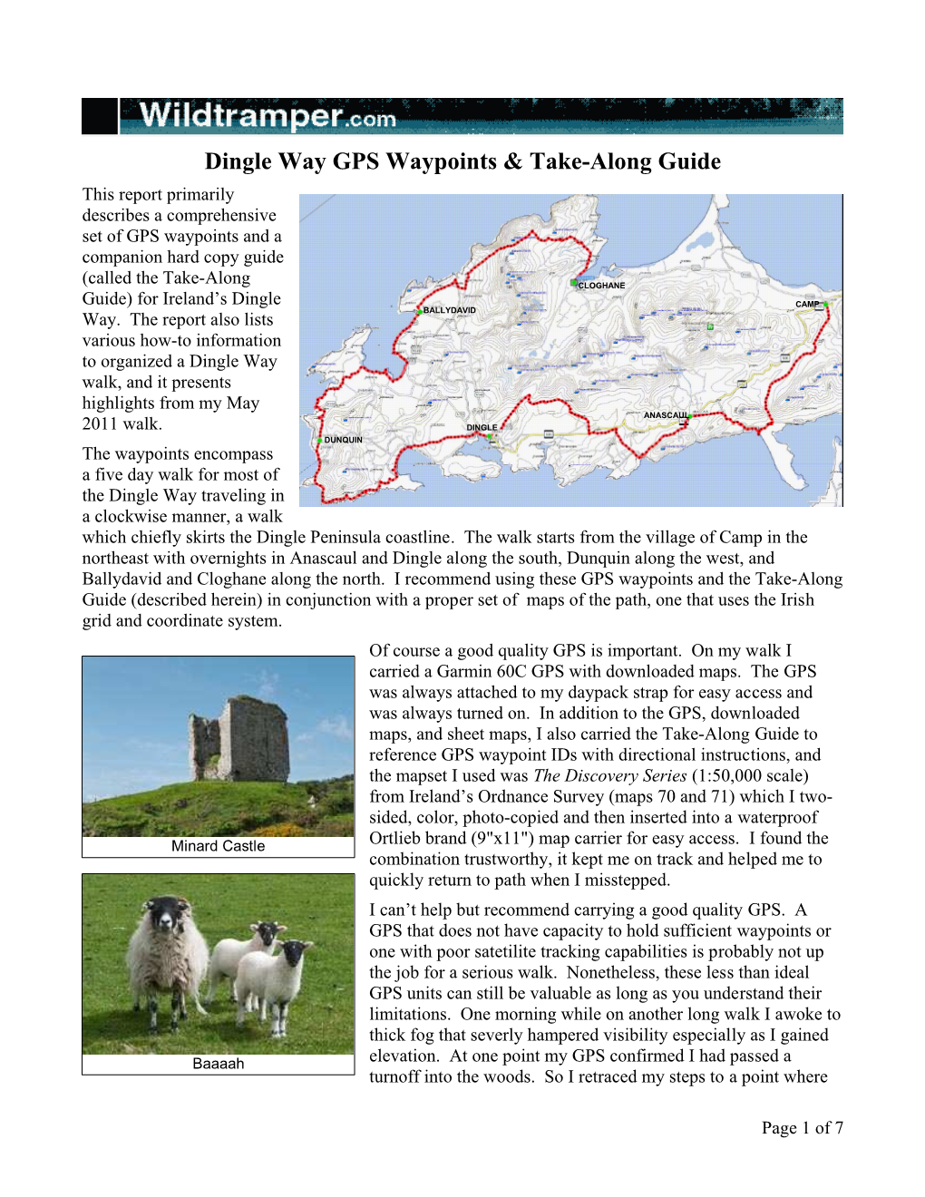 Dingle Way GPS Waypoints & Take-Along Guide