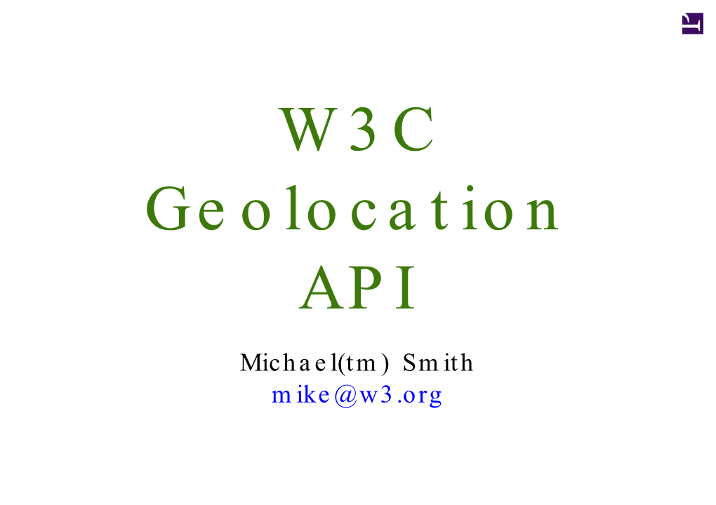 W3C Geolocation API