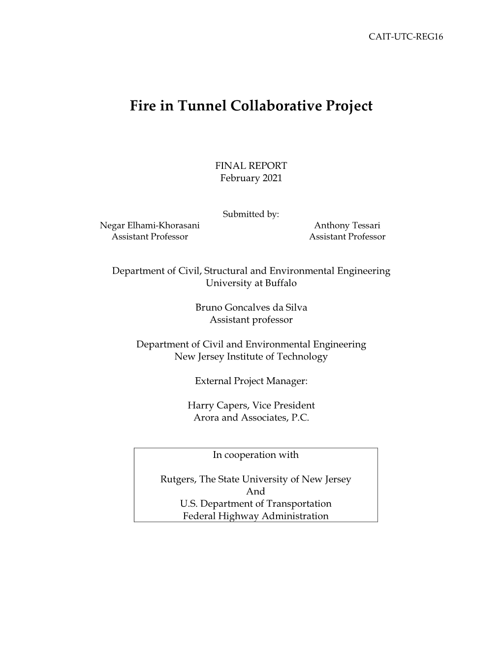 Fire in Tunnel Collaborative Project
