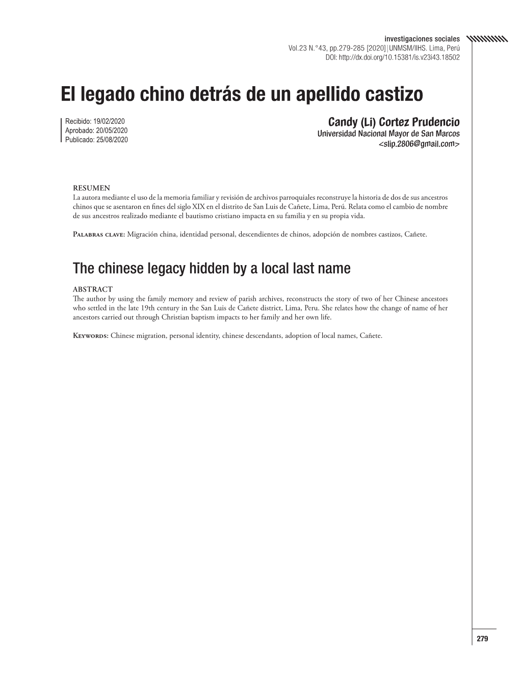 El Legado Chino Detrás De Un Apellido Castizo