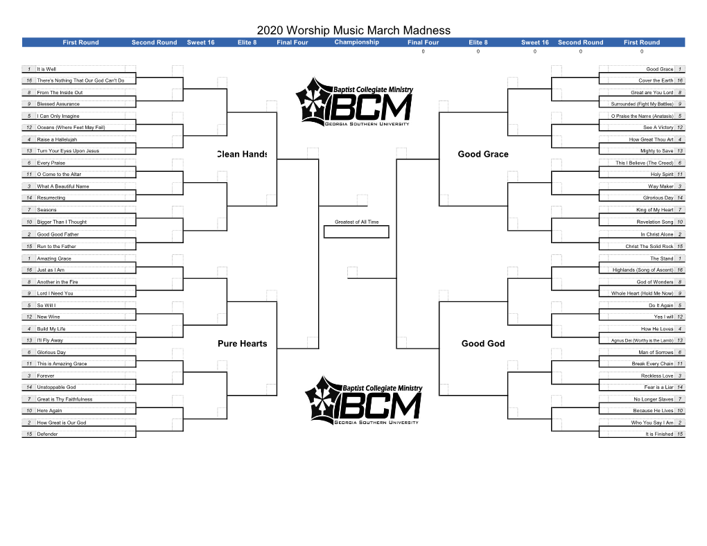 NCAA Basketball Tournament Bracket