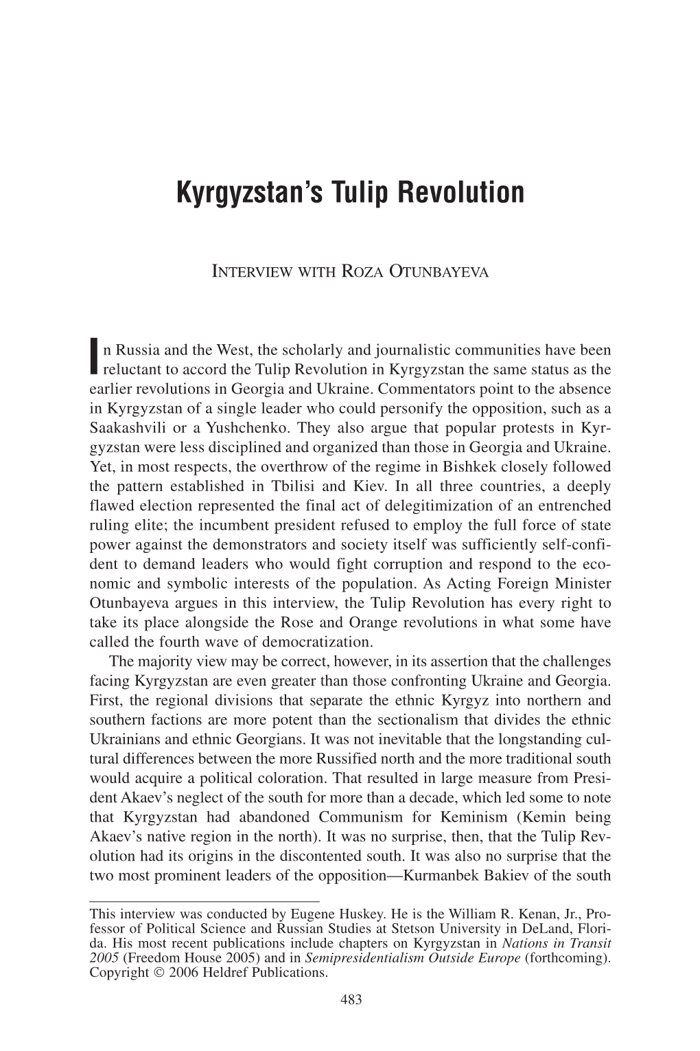 Kyrgyzstan's Tulip Revolution