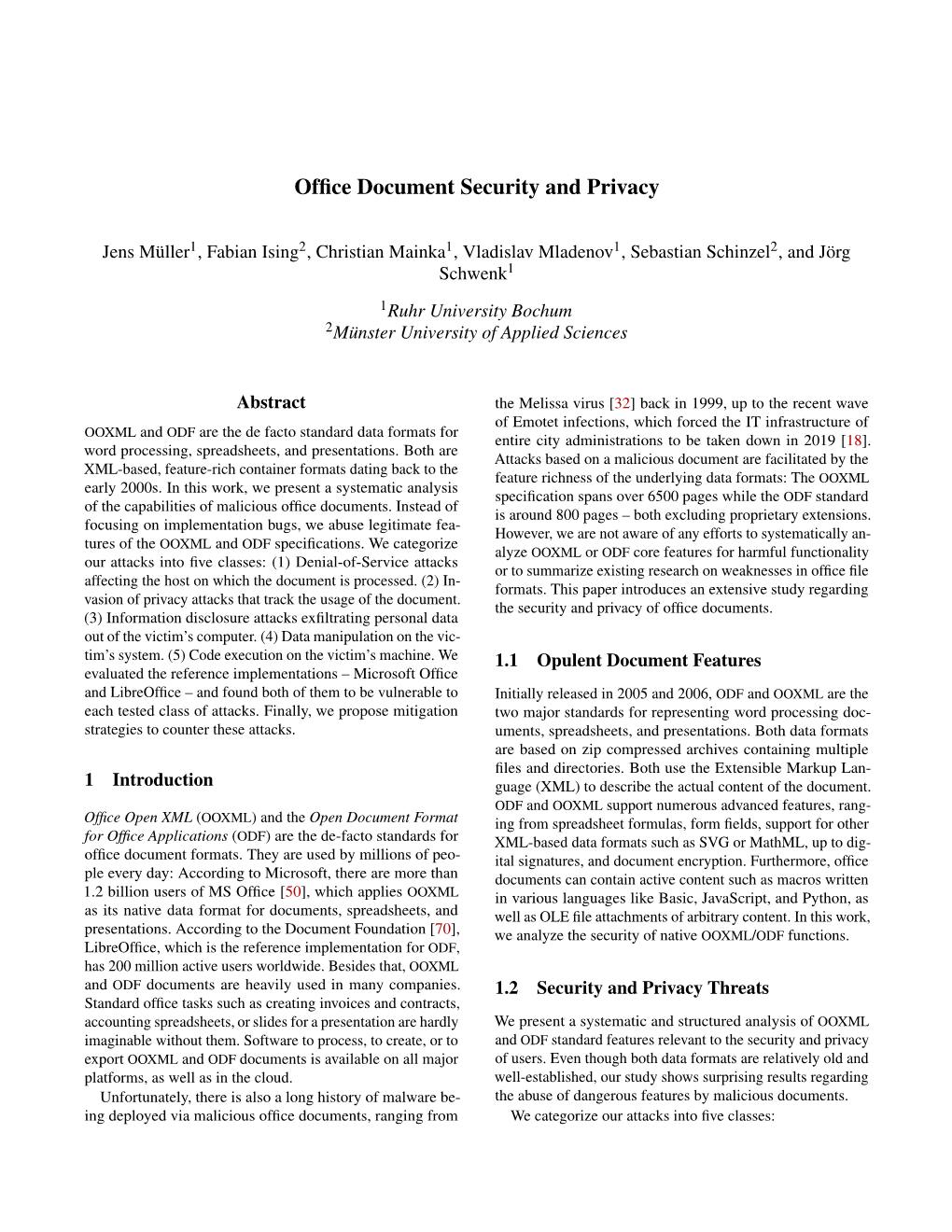 Office Document Security and Privacy