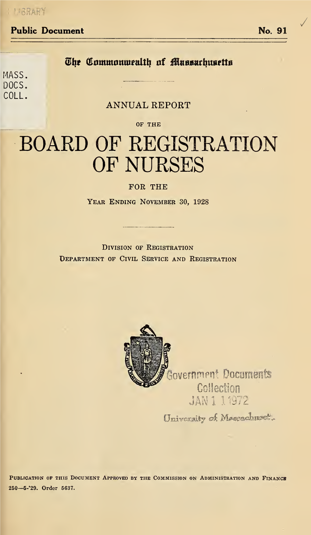 Annual Report of the Board of Registration of Nurses