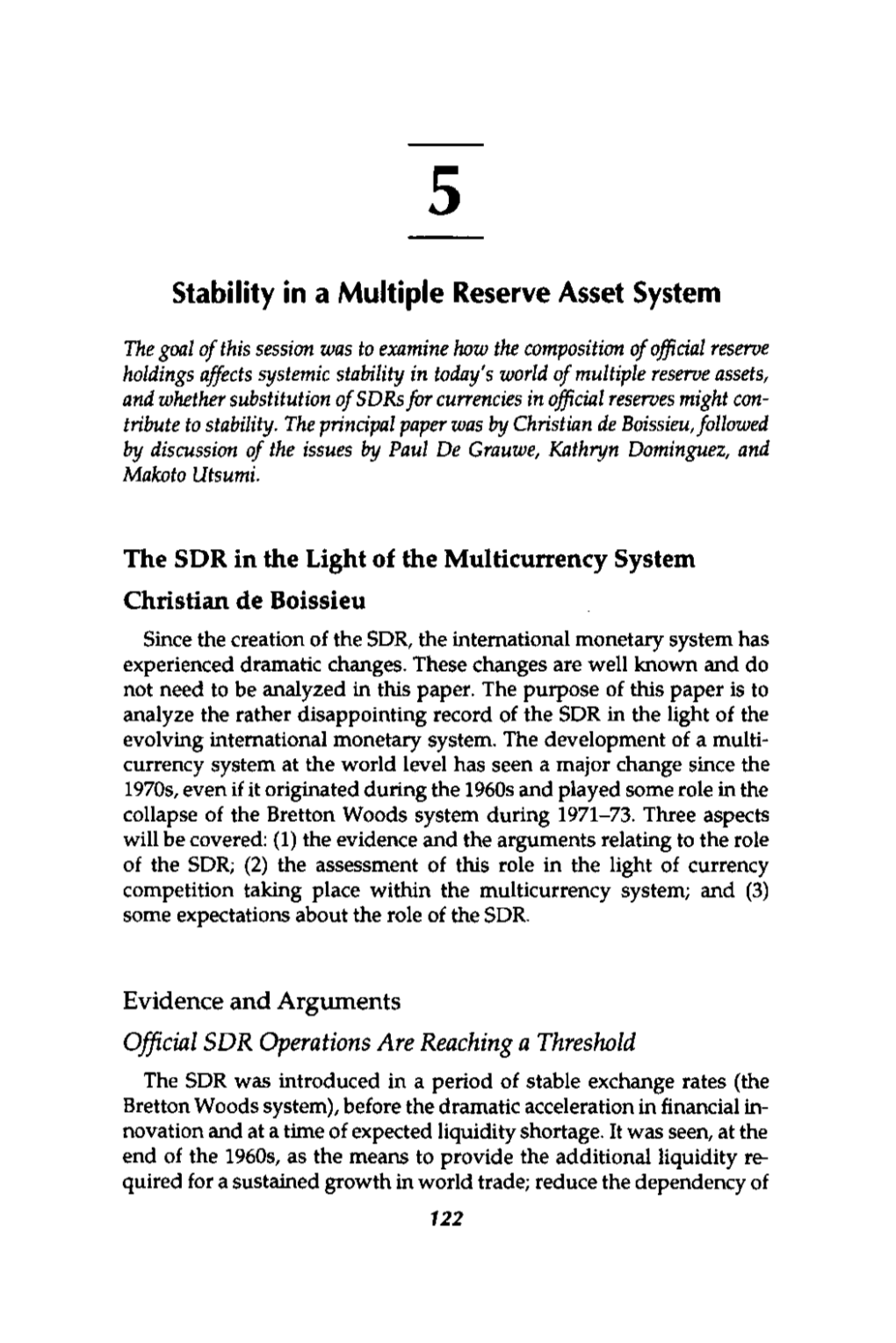 Stability in a Multiple Reserve Asset System
