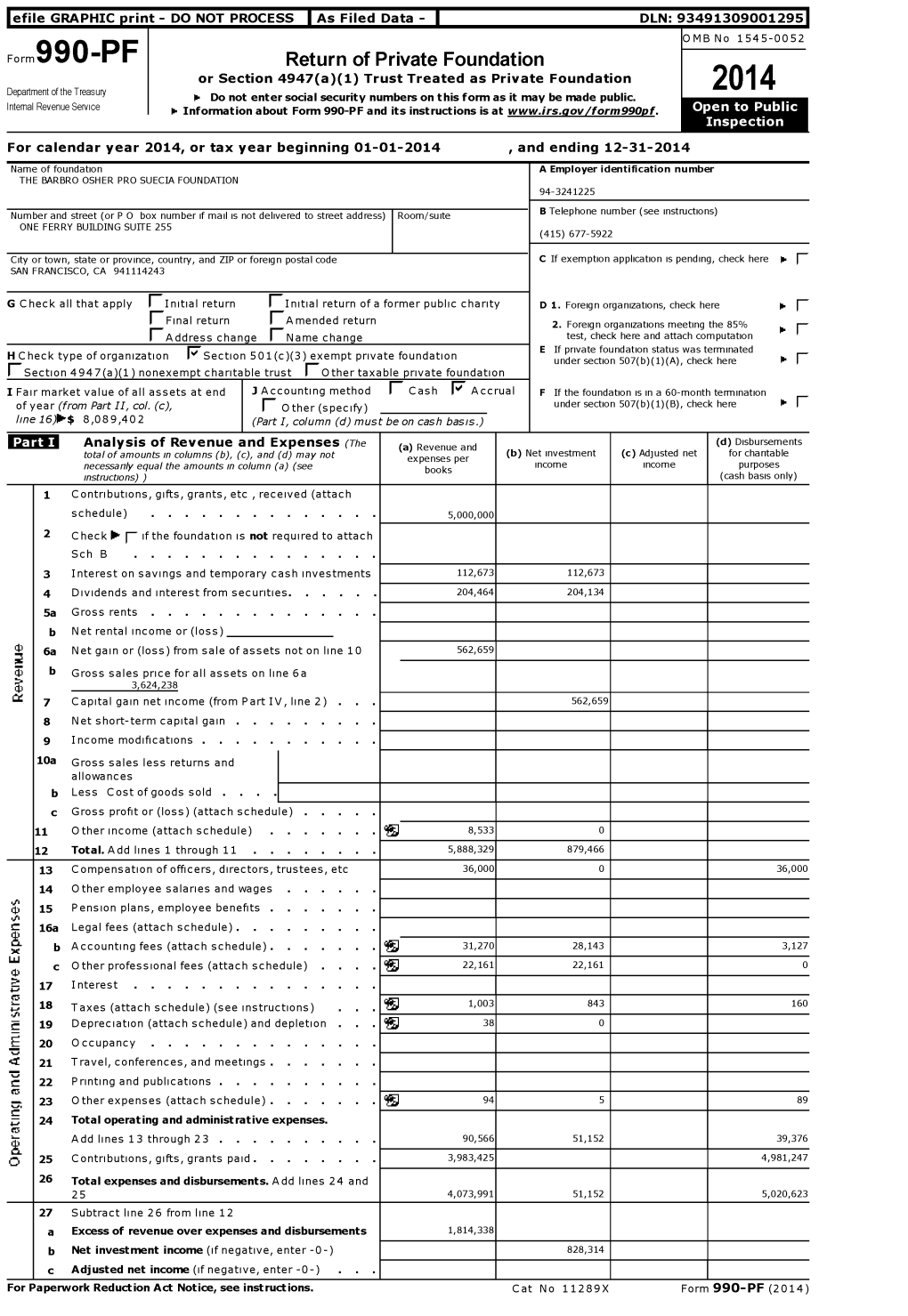 2014 0- Do Not Enter Social Security Numbers on This Form As It May Be Made Public