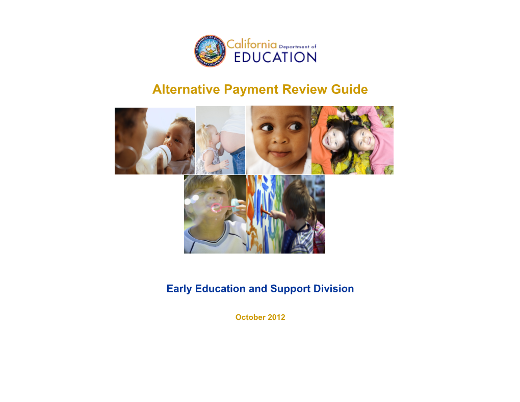 Alternative Payment Review Guide - Child Development (CA Dept of Education)