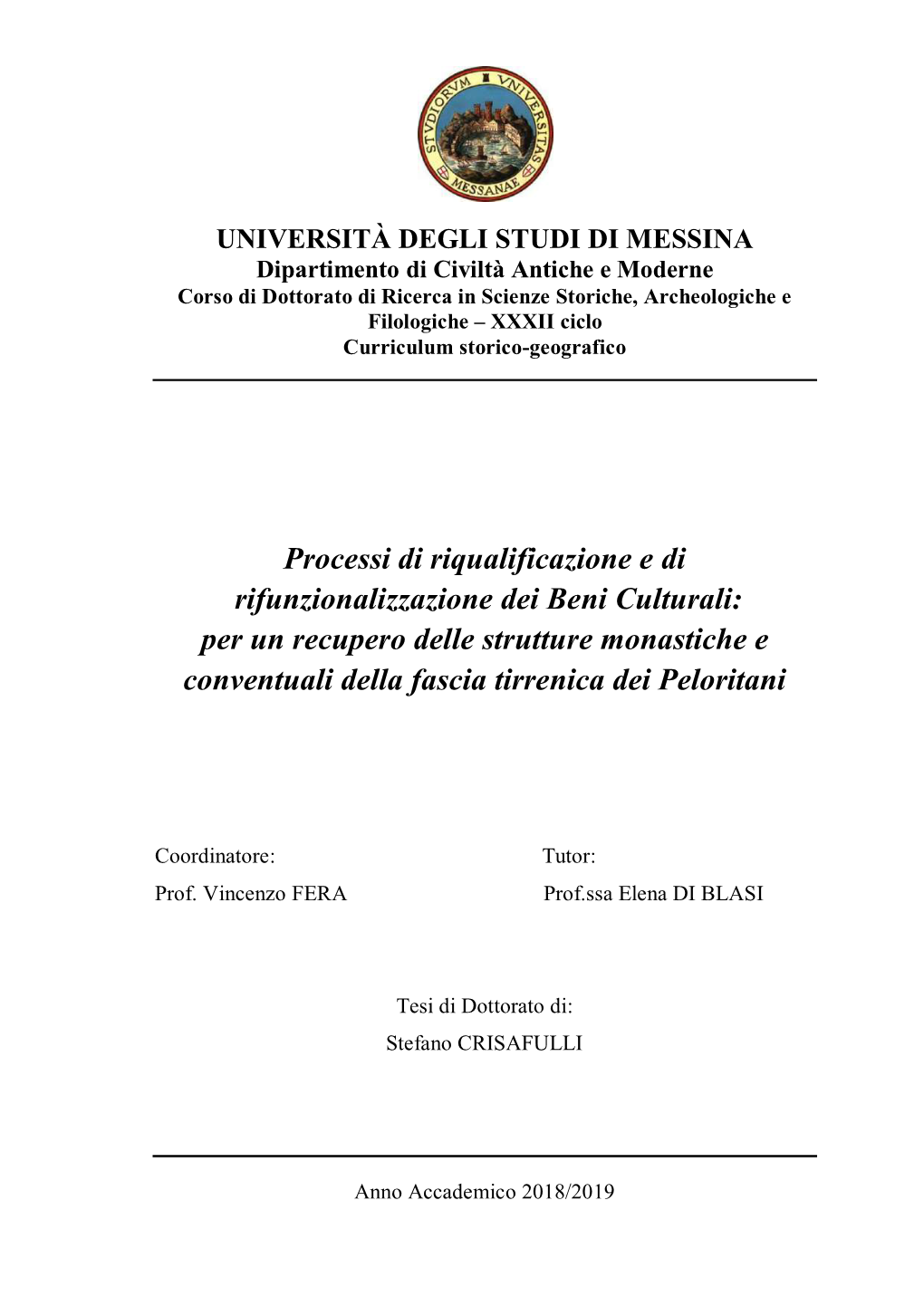 Processi Di Riqualificazione E Di Rifunzionalizzazione Dei Beni Culturali