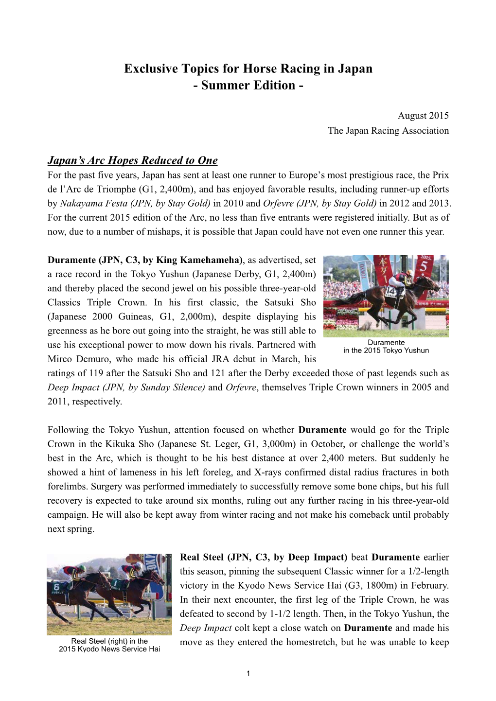 Exclusive Topics for Horse Racing in Japan - Summer Edition