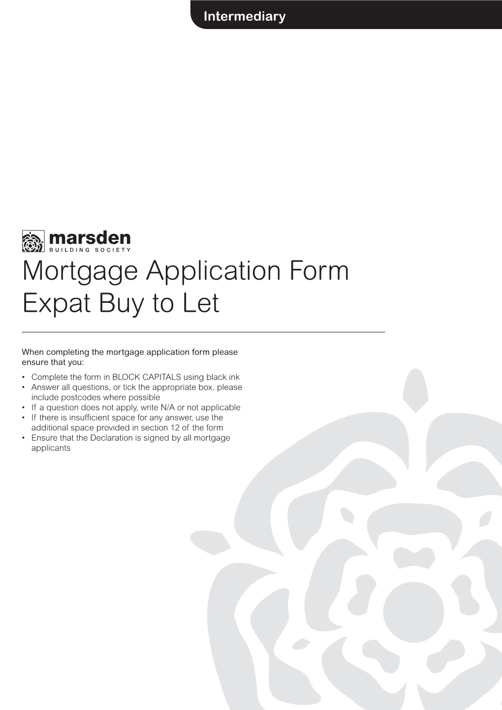 Mortgage Application Form Expat Buy to Let
