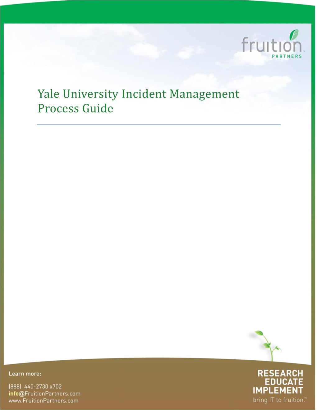 Yale University Incident Management Process Guide