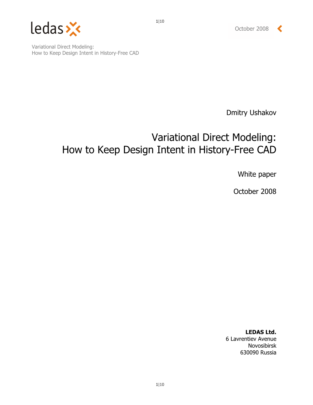 Variational Direct Modeling: How to Keep Design Intent in History-Free CAD