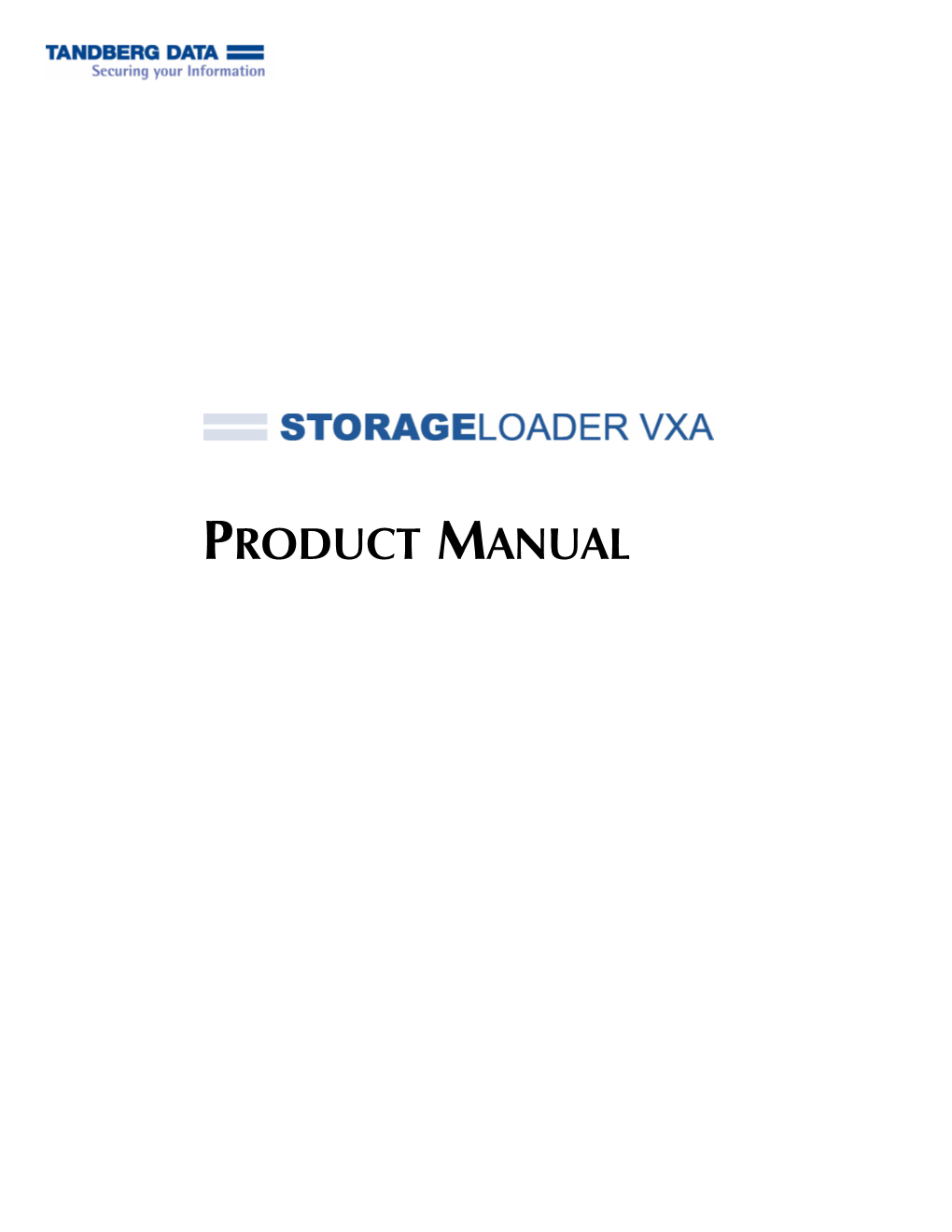 Exabyte VXA Packetloader 1U Product Manual