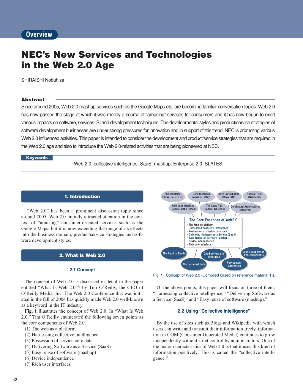 NEC's New Services and Technologies in the Web 2.0