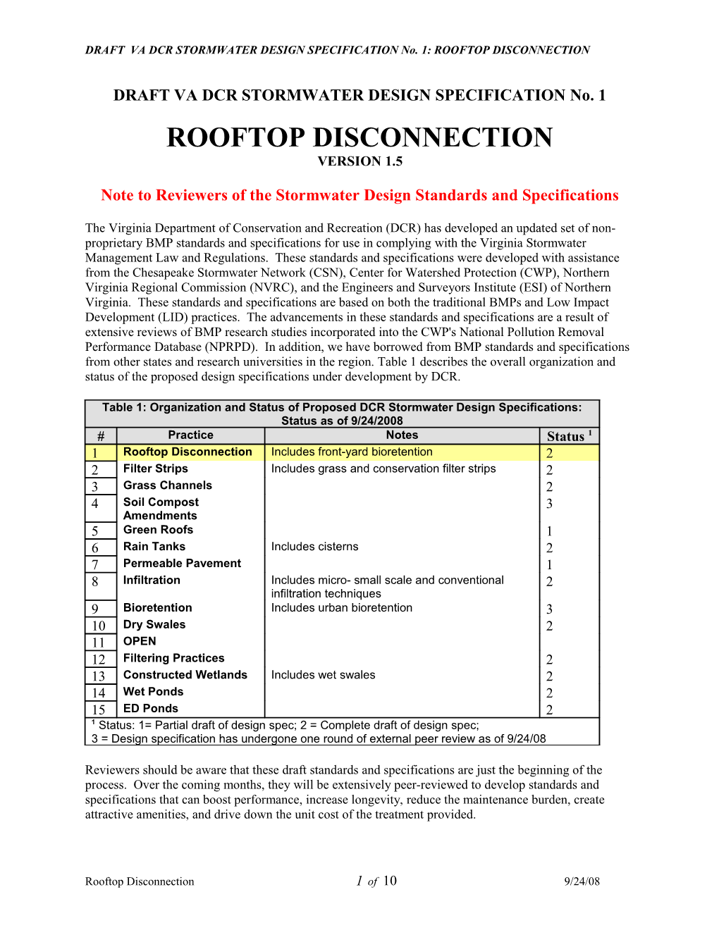 Table E3 Runoff Reduction Practice # 3 Rooftop Disconnection s1