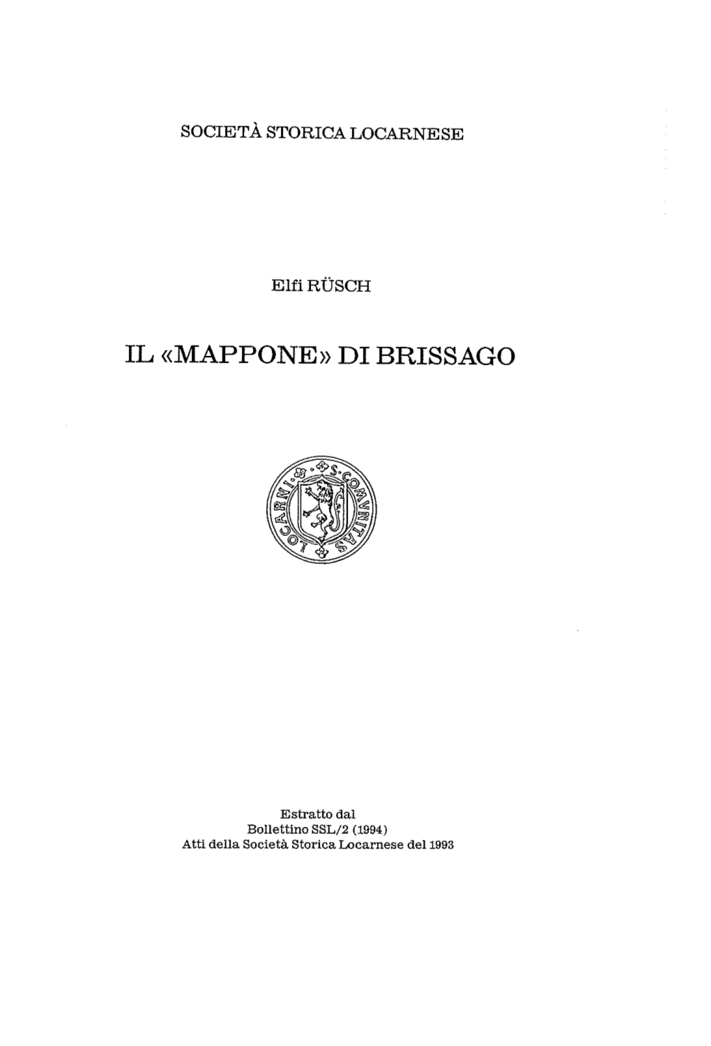 Il «Mappone» Di Brissago