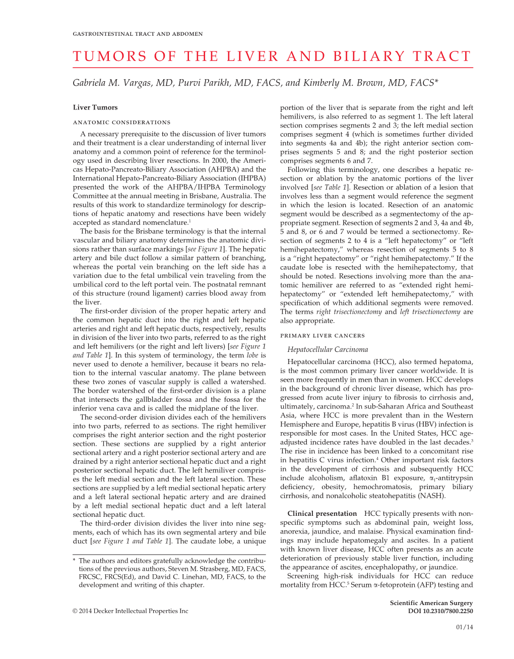 Tumors of the Liver and Biliary Tract