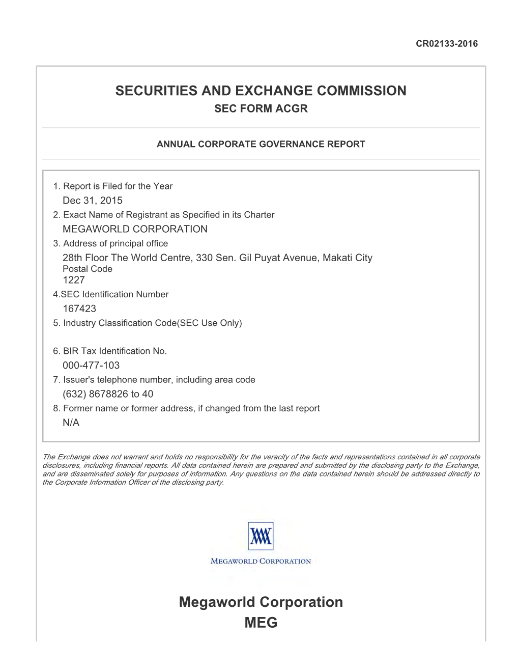 MEG-SEC-Form-ACGR-2015.Pdf