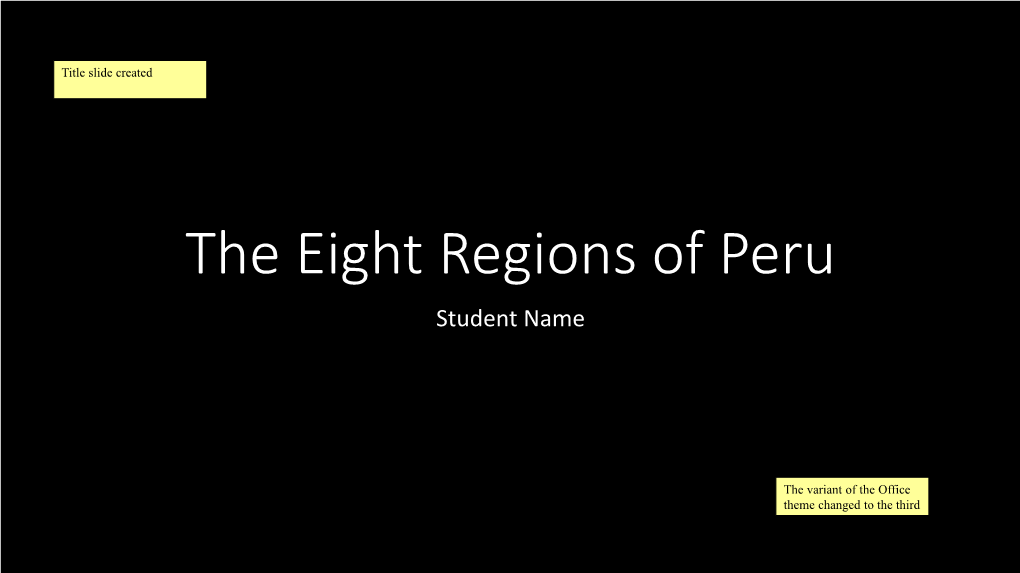 (Geographical) Regions Based on Altitude and Climate