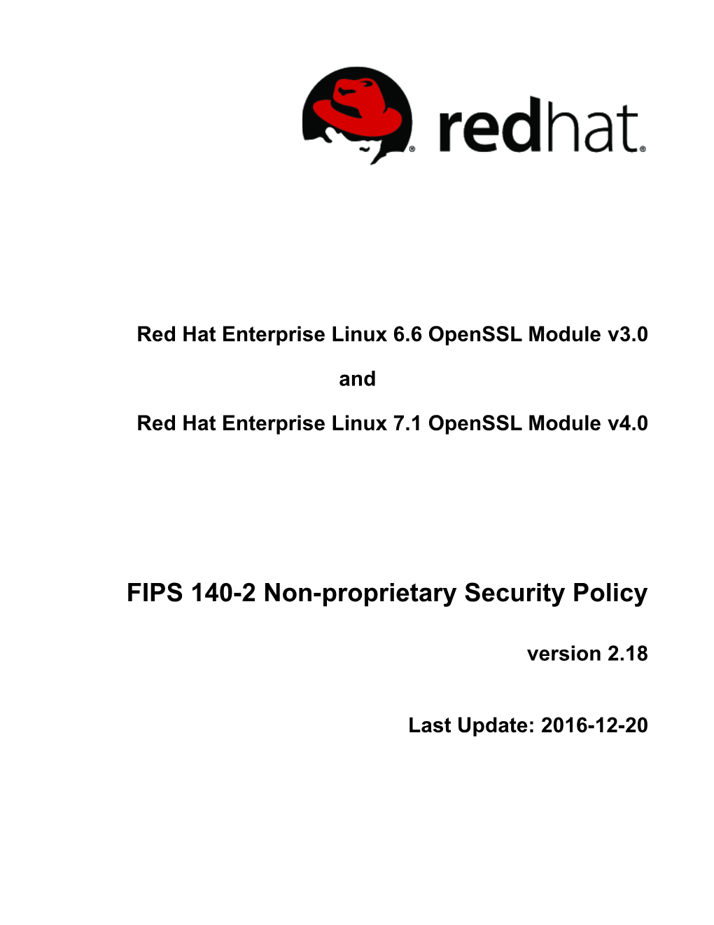 FIPS 140-2 Non-Proprietary Security Policy