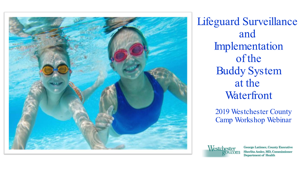 Implementation of the Buddy System at the Waterfront 2019 Westchester County Camp Workshop Webinar Outline