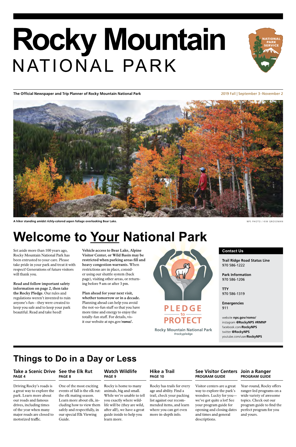 Rocky Mountain National Park Official Newspaper and Trip Planner