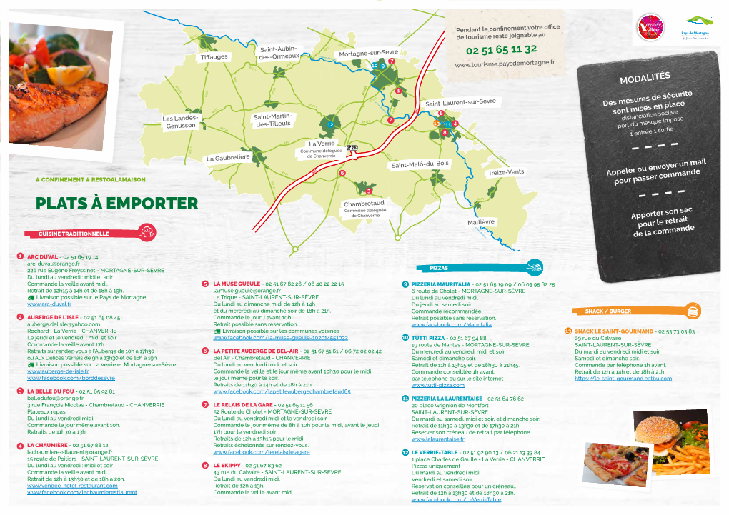 PLATS À EMPORTER Commune Déléguée De Chanverrie Apporter Son Sac Mallièvre Pour Le Retrait CUISINE TRADITIONNELLE De La Commande