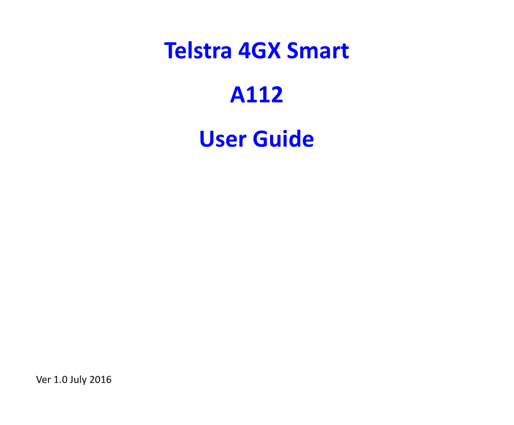 Telstra 4GX Smart A112 User Guide