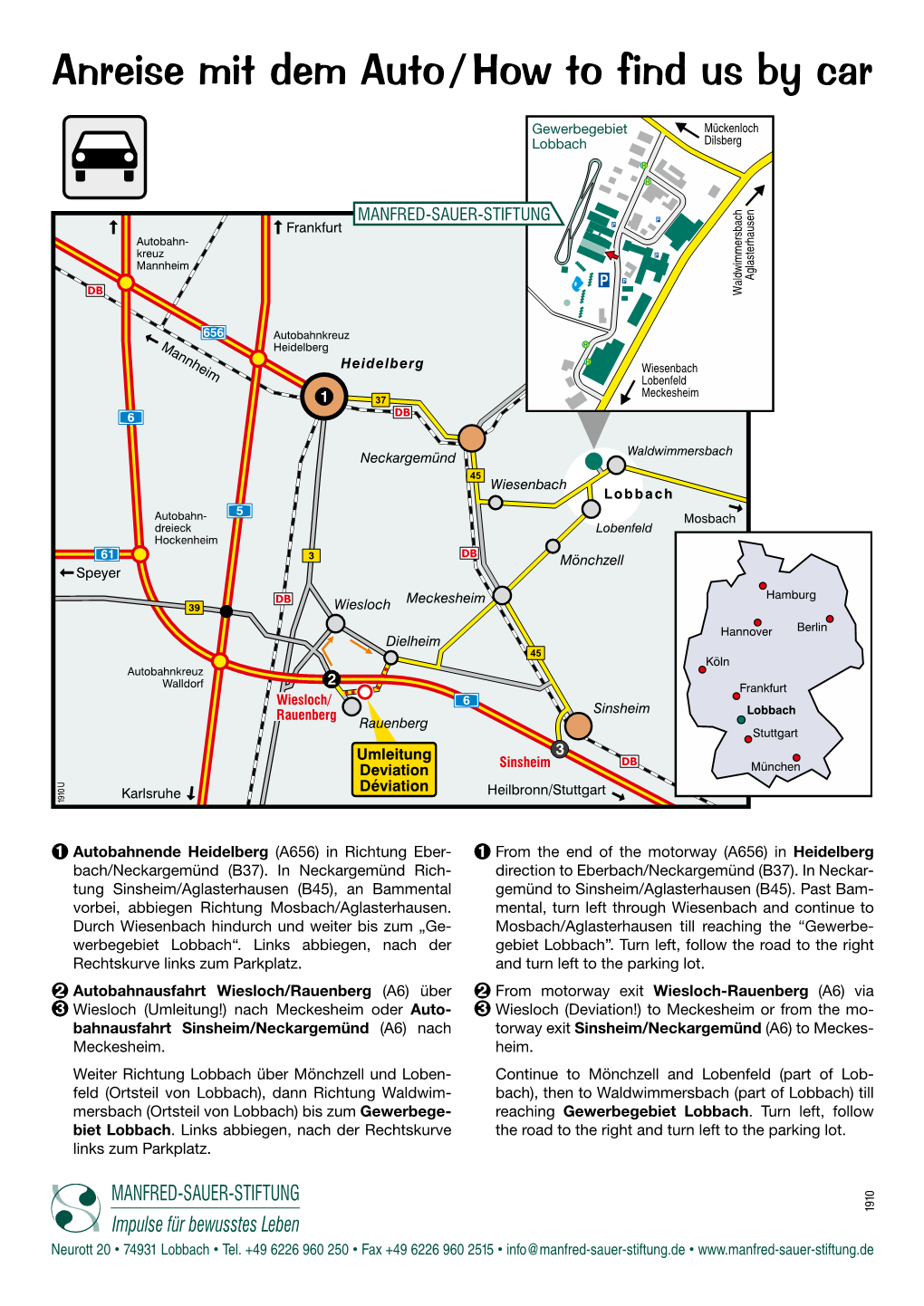 Anreise Mit Dem Auto / How to Find Us by Car