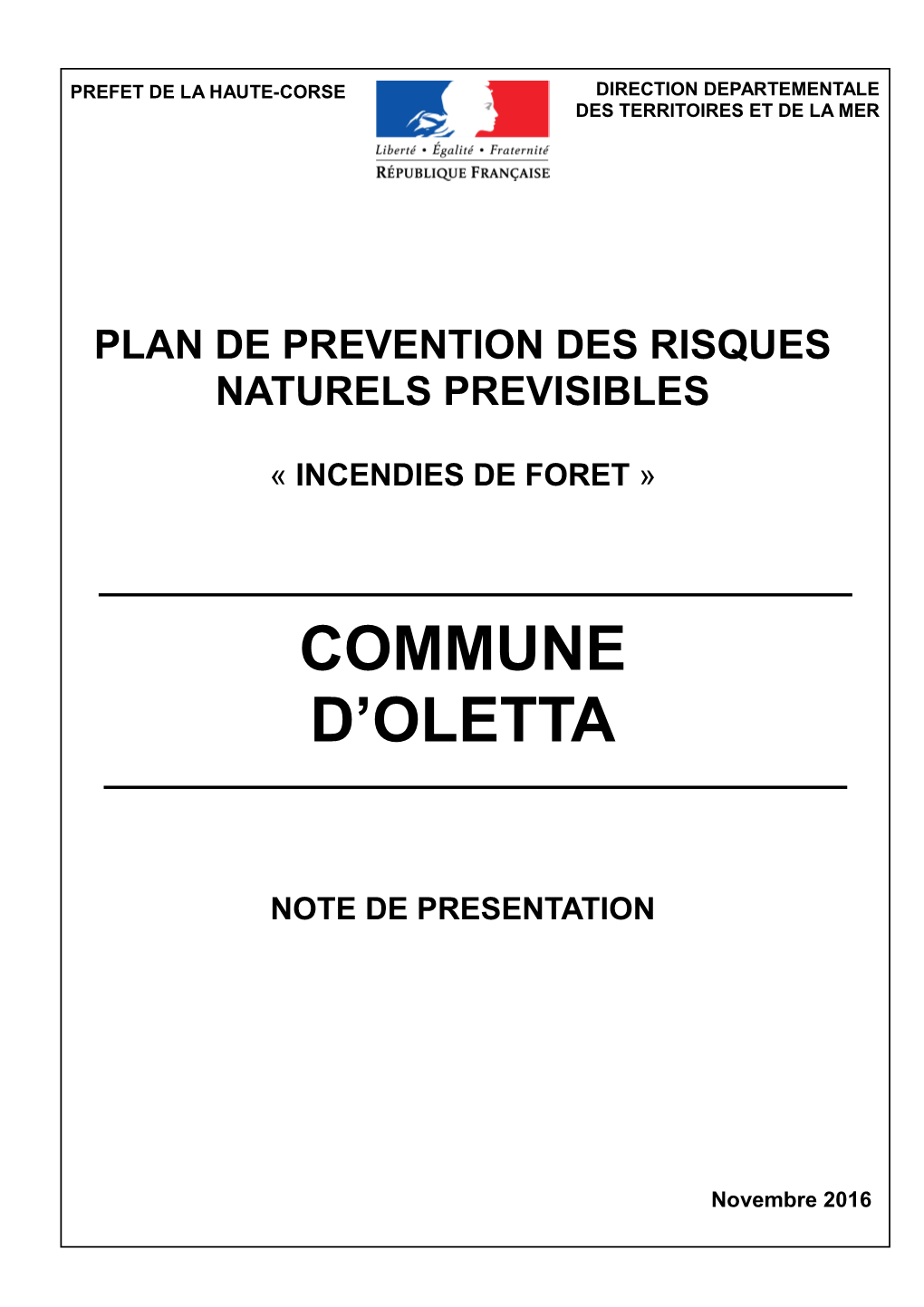 Presentation De La Commune D’Oletta