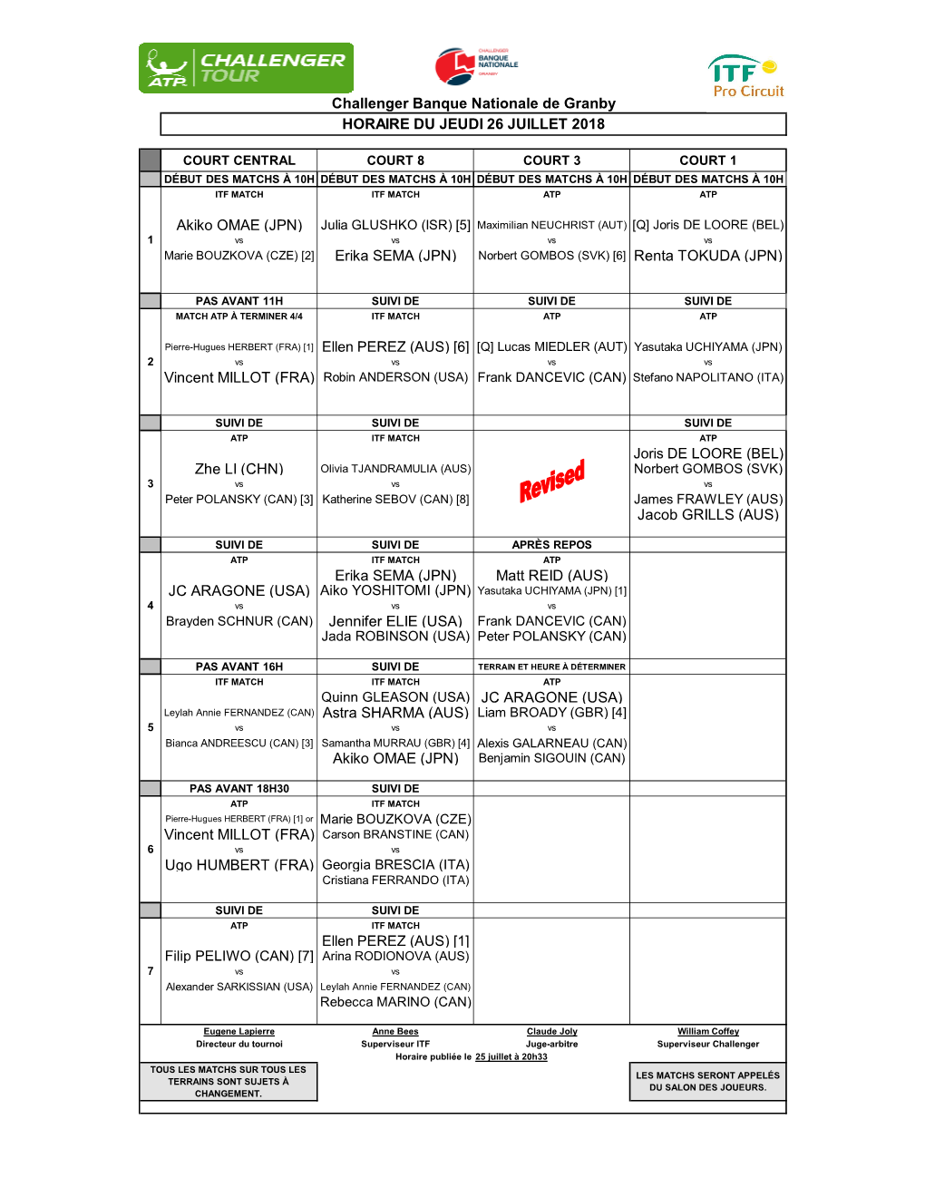 Horaire 26 Juillet- Revised