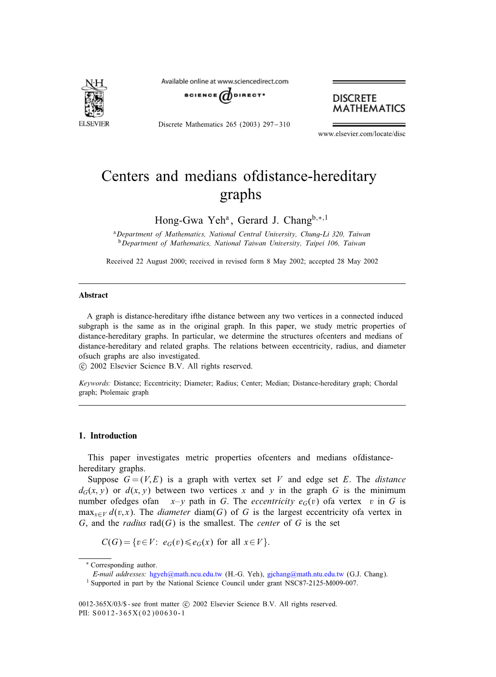 Centers and Medians of Distance-Hereditary Graphs