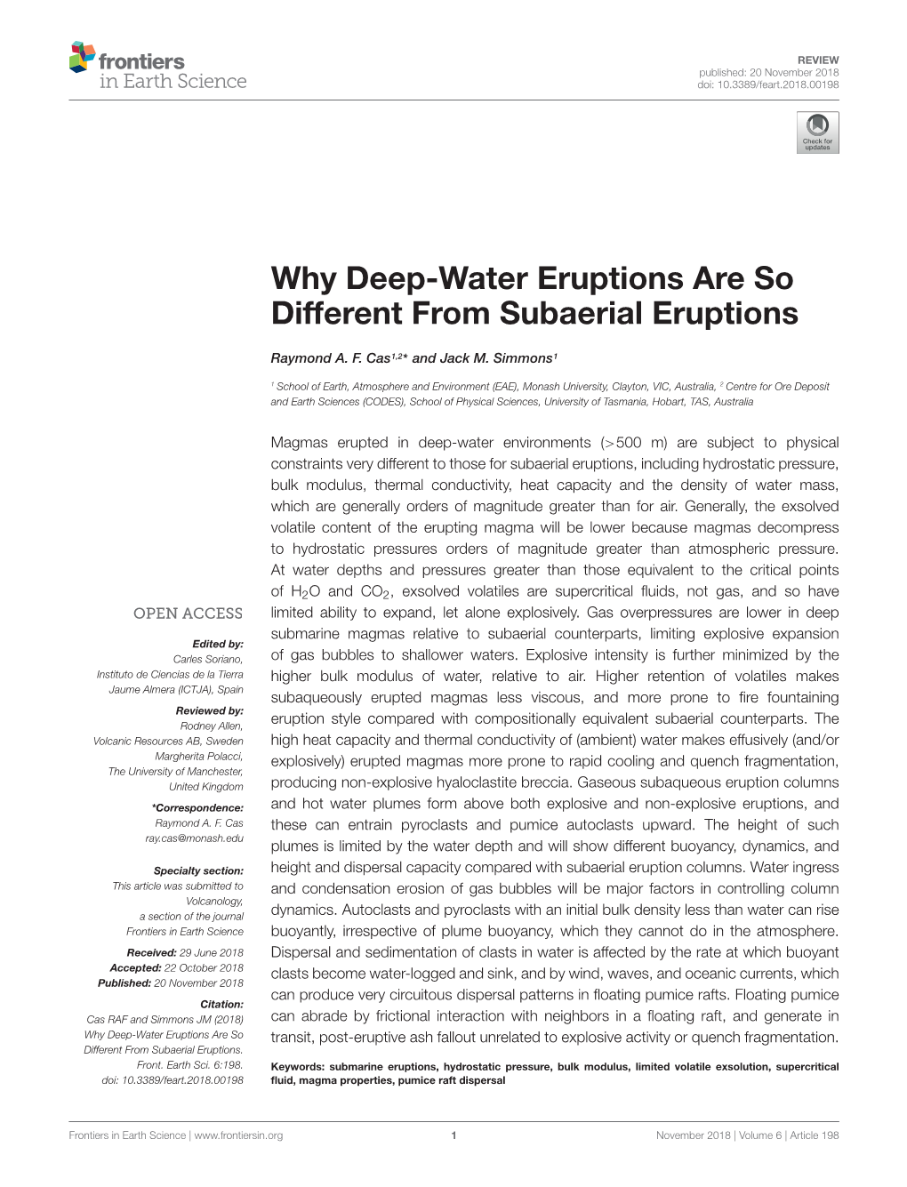 Why Deep-Water Eruptions Are So Different from Subaerial Eruptions