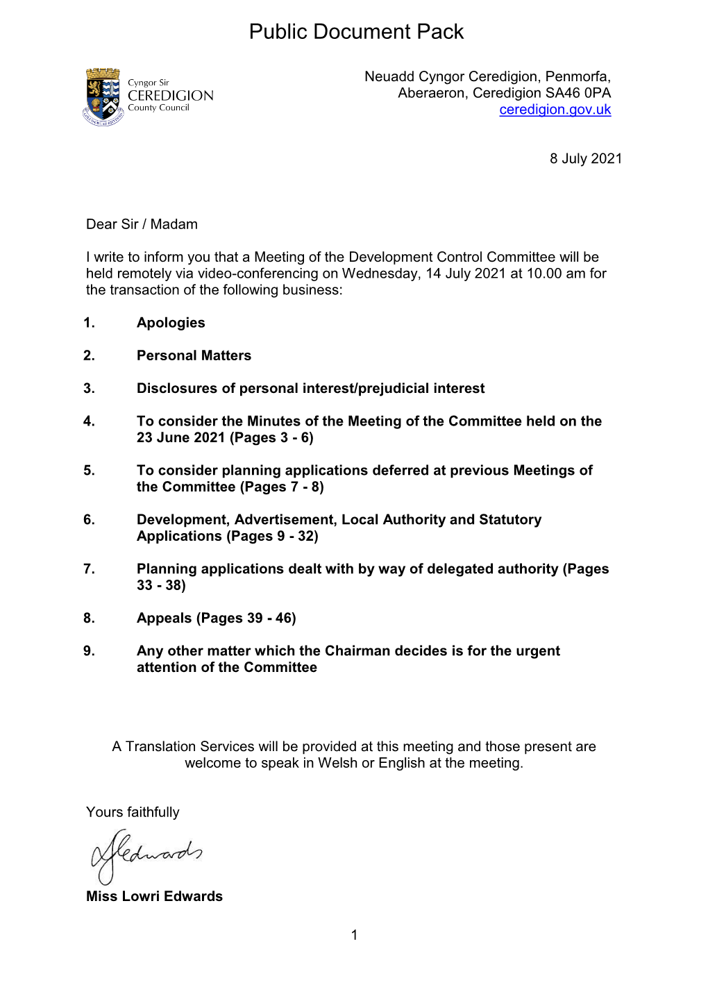 (Public Pack)Agenda Document for Development Control Committee