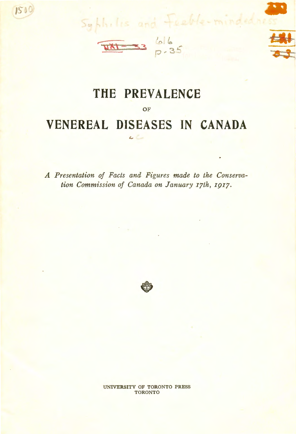 The Prevalence Venereal Diseases in Canada