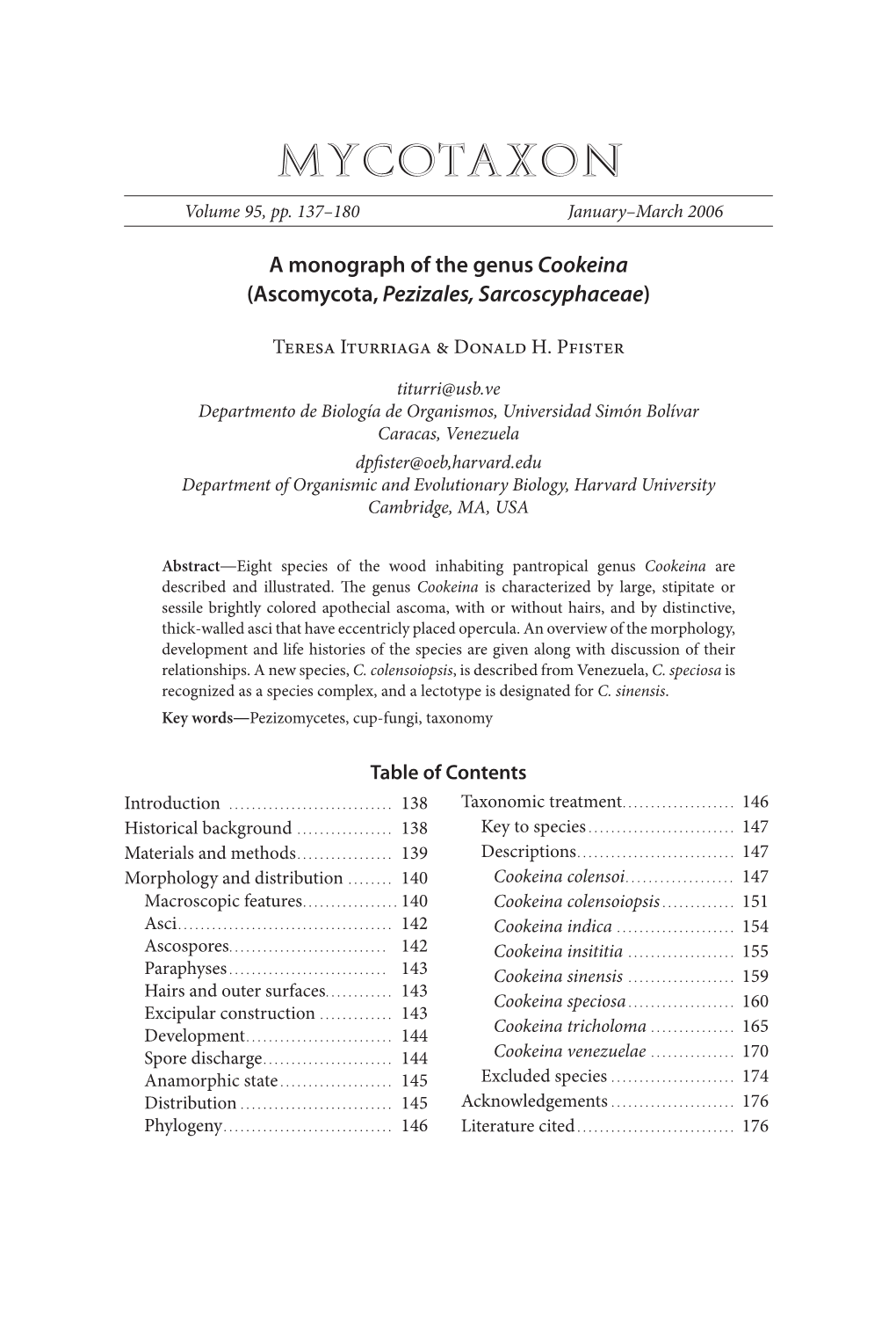 MYCOTAXON Volume 95, Pp