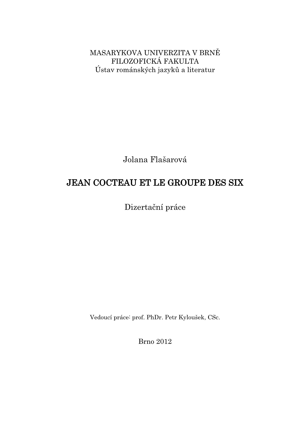 Jean Cocteau Et Le Groupe Des Six