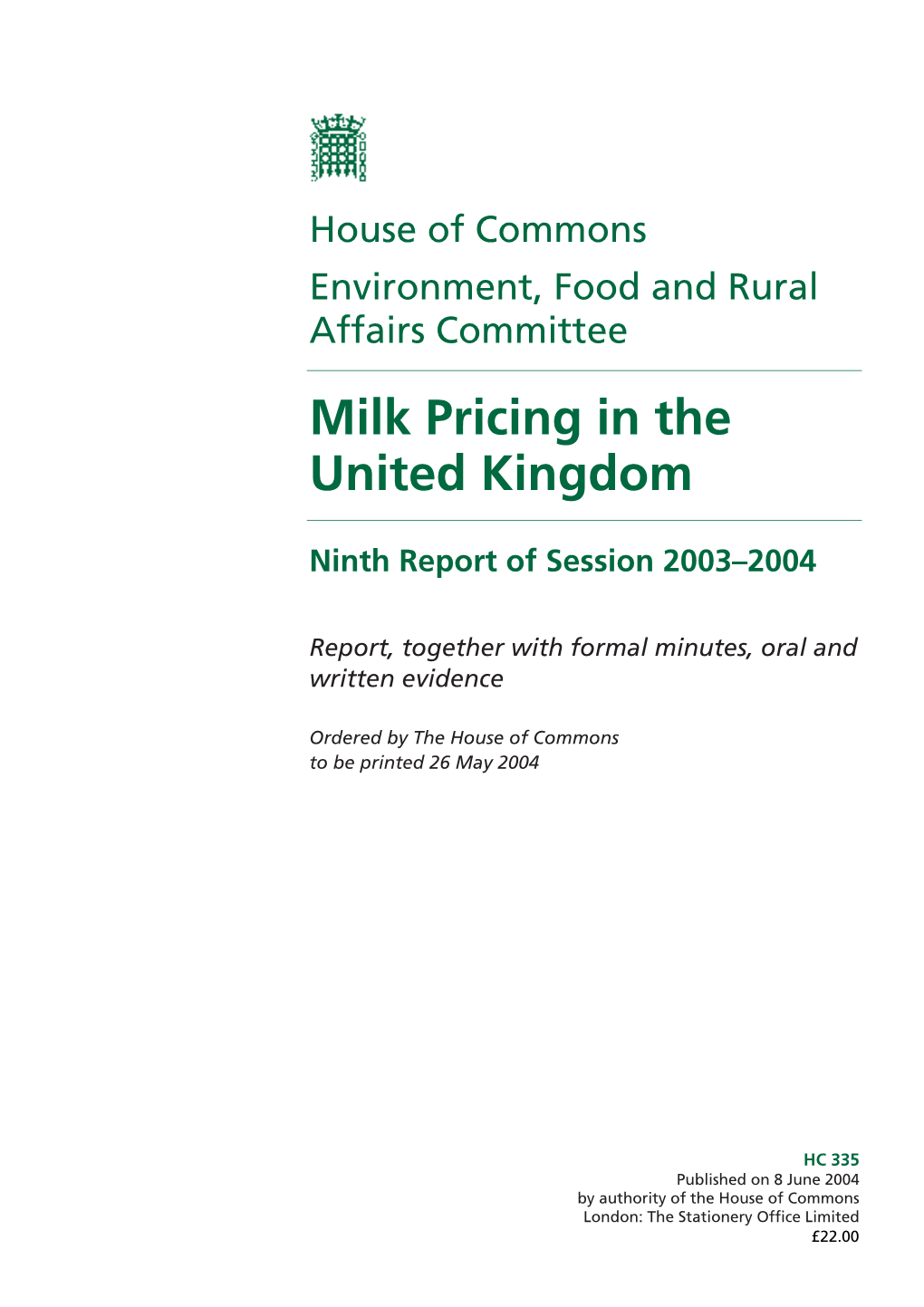Milk Pricing in the United Kingdom
