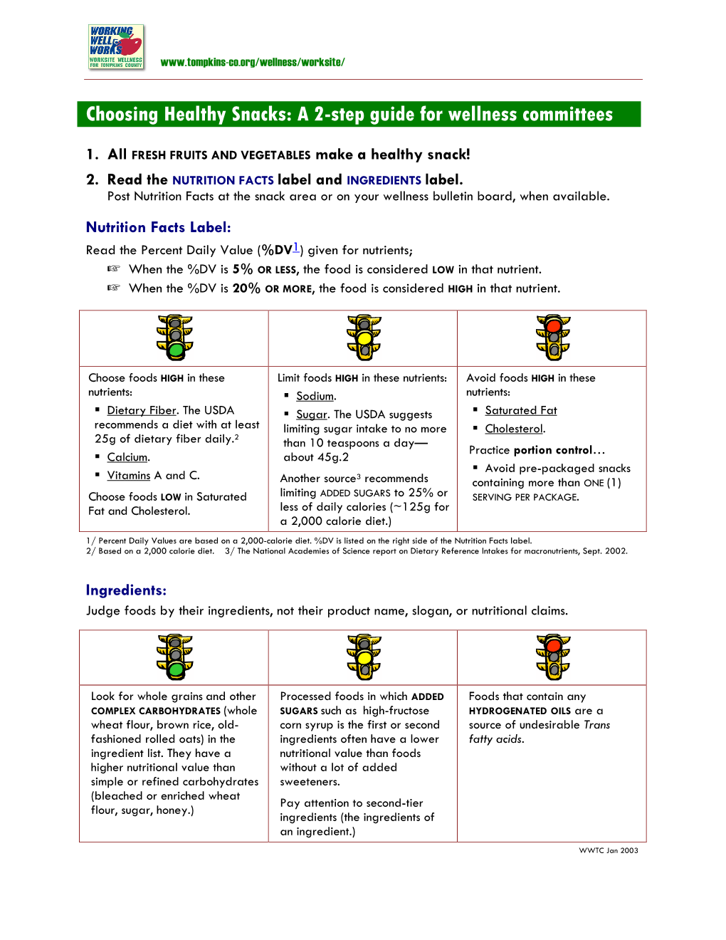 Choosing Healthy Snacks: a 2-Step Guide for Wellness Committees