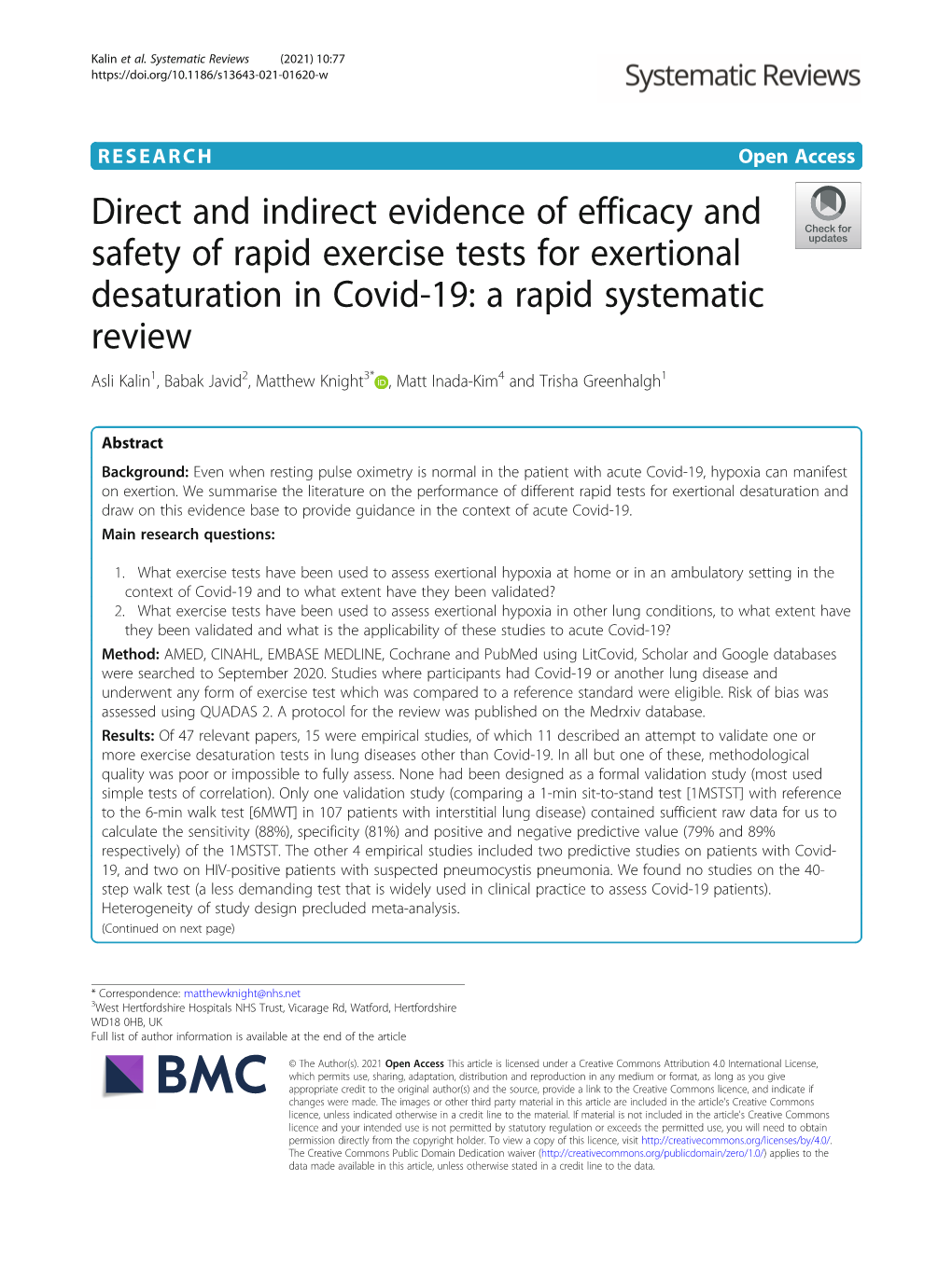 Downloaded to Endnote (Version 9.0) to OR ‘Sit to Stand’ OR ‘Exercise Test’ OR ‘Exercise Maintain and Manage Citations and Facilitate the Review Testing’ Kalin Et Al