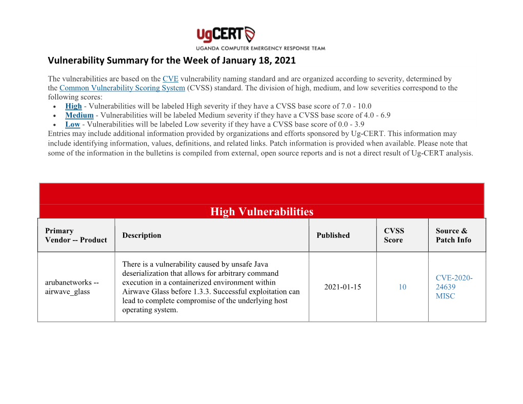 High Vulnerabilities