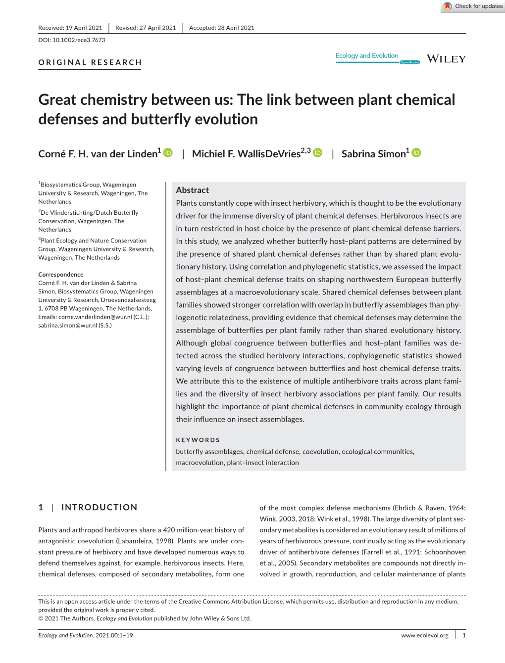 The Link Between Plant Chemical Defenses and Butterfly Evolution